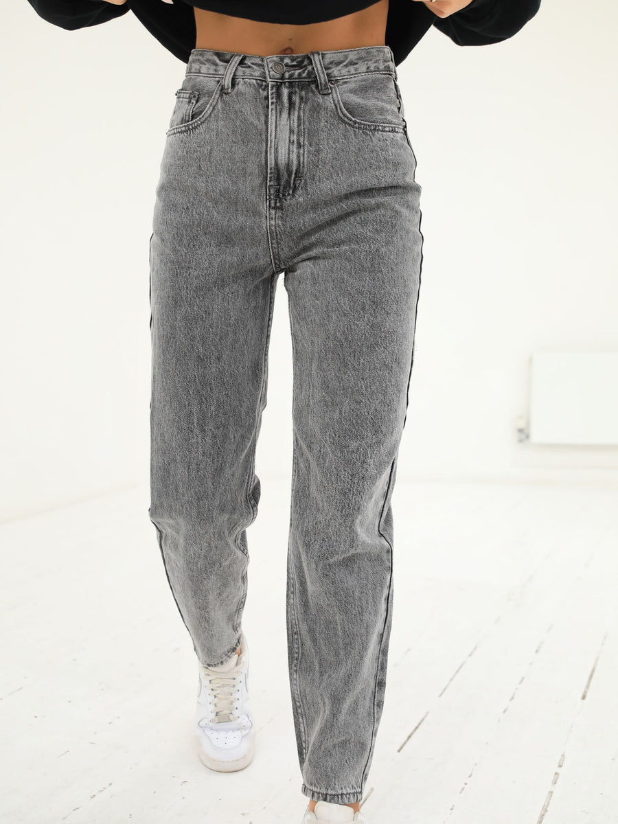 Grey Distressed Mom Jeans – Canvas Salon and Day Spa