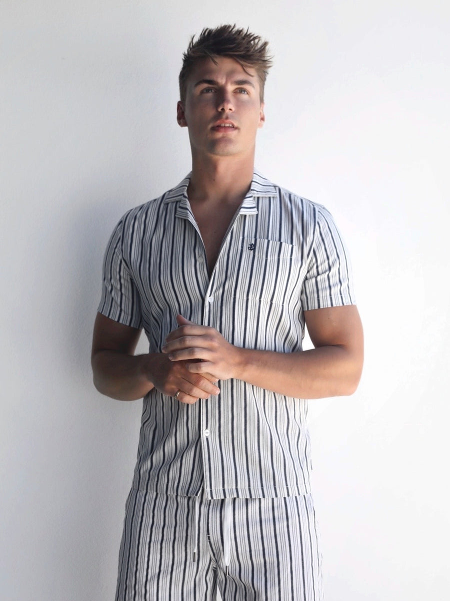 Assisi Stripe Shirt - Navy