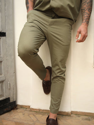 Nador Linen-Blend Trousers - Khaki