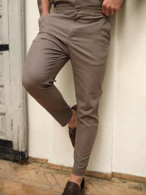 Nador Linen-Blend Trousers - Mocha Brown