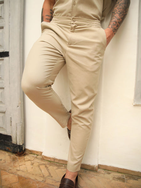 Nador Linen-Blend Trousers - Tan