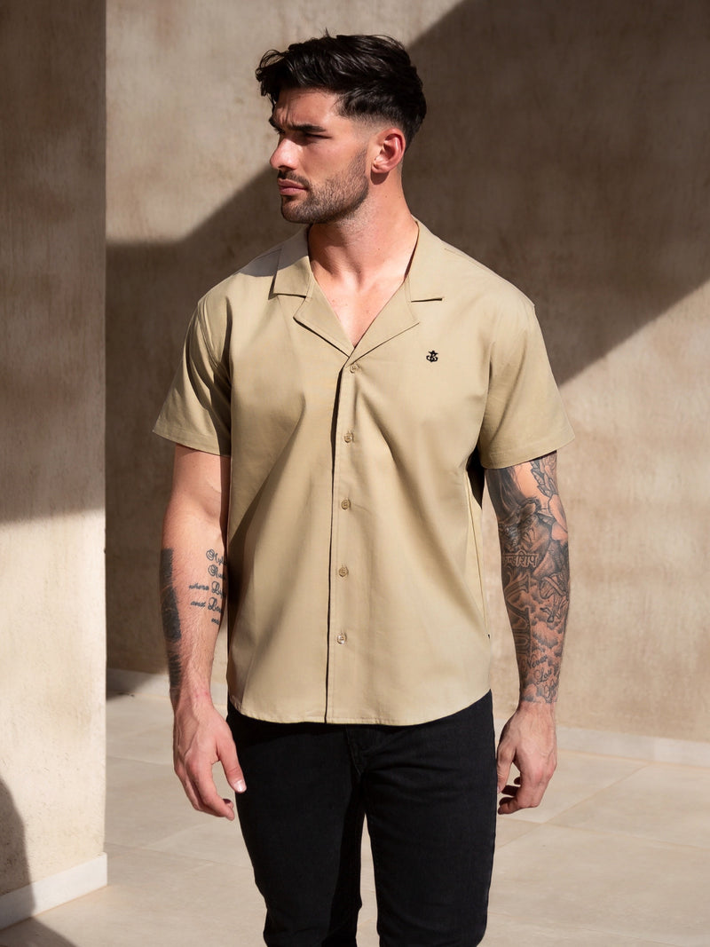 Nador Open Collared Shirt - Tan