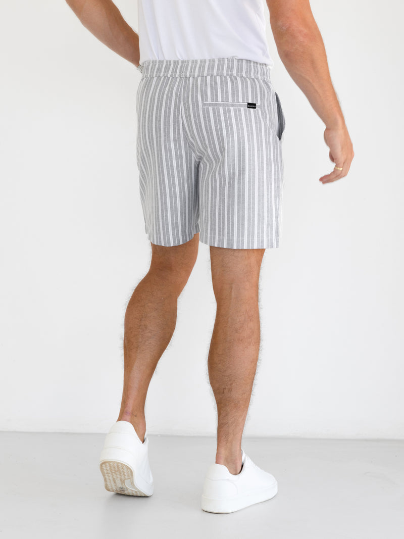 Ellis Relaxed Stripe Shorts - Light Brown