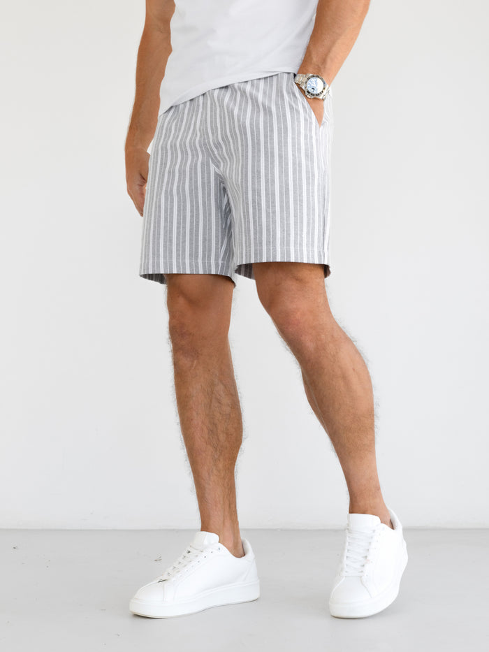 Ellis Relaxed Stripe Shorts - Light Brown