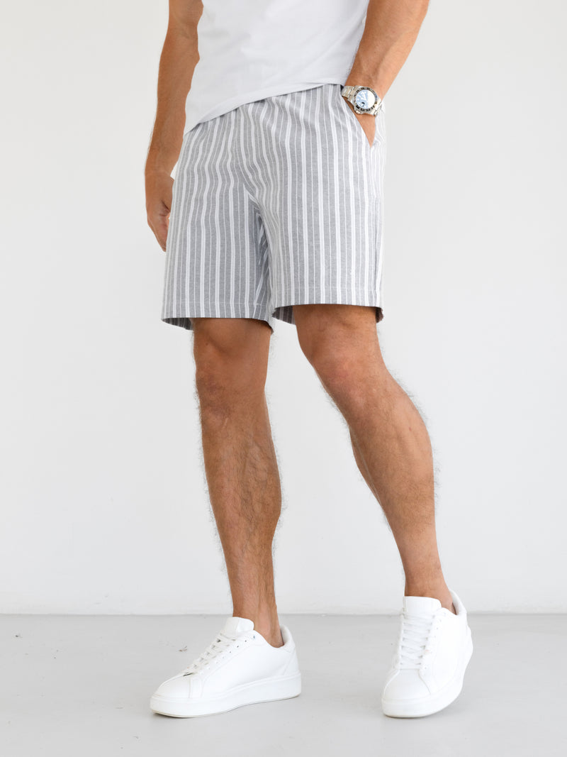 Ellis Relaxed Stripe Shorts - Light Brown