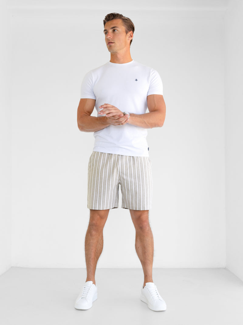 Ellis Relaxed Stripe Shorts - Grey