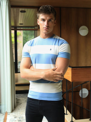 Alassio Stripe T-Shirt - Blue