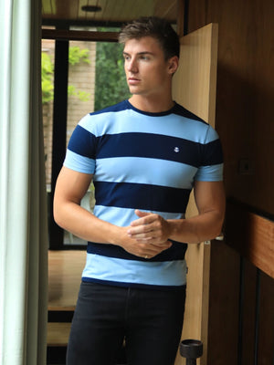 Alassio Stripe T-Shirt - Navy