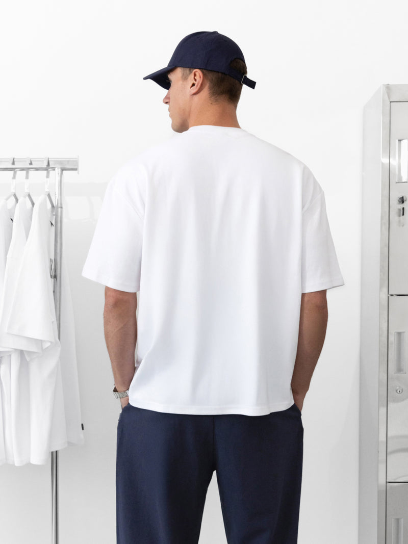 Varsity Unfitted T-Shirt - White & True Navy