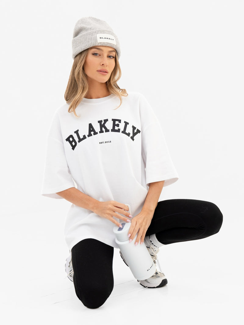 Varsity Ultra Oversized T-Shirt - White & Black