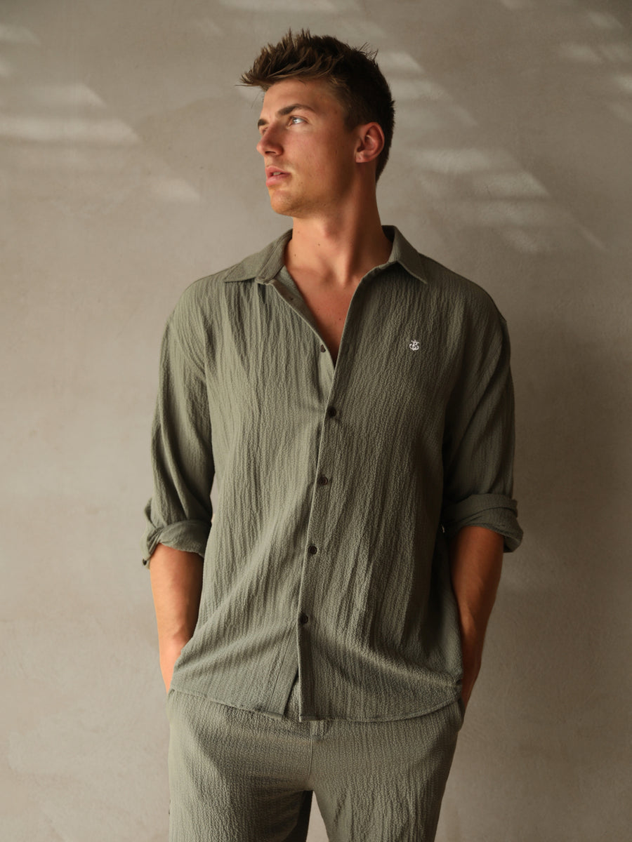 Salvatore Long Sleeve Shirt - Khaki