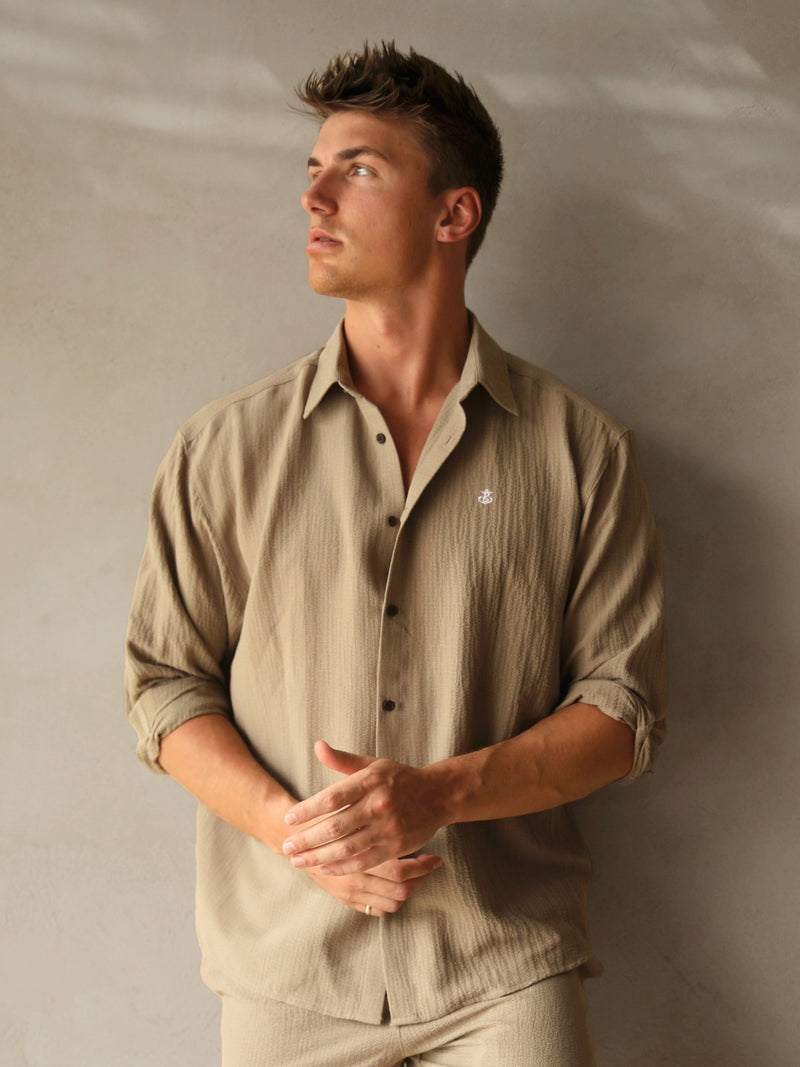 Salvatore Long Sleeve Shirt - Tan