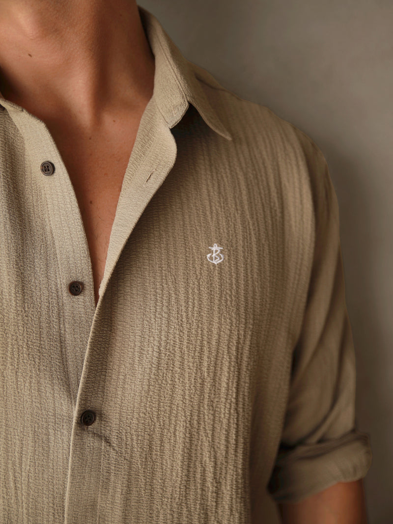 Salvatore Long Sleeve Shirt - Tan