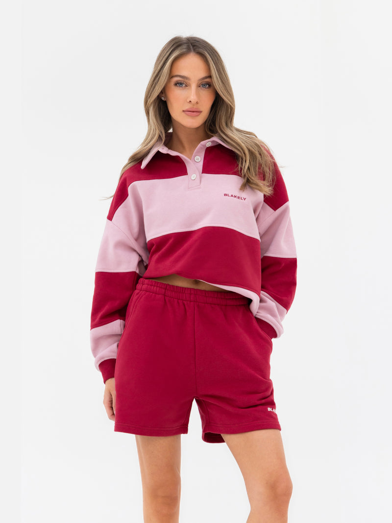 Harper Jogger Shorts - Berry Red