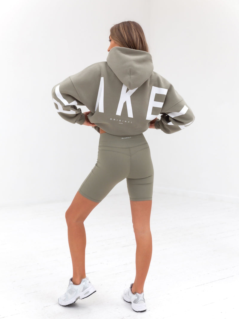 Isabel Hoodie & Active Shorts Set - Olive