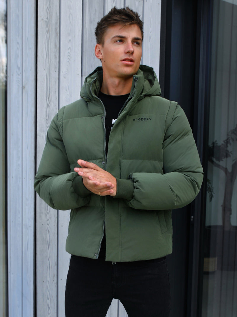 Ultimate Multiway Puffer Coat - Khaki Green