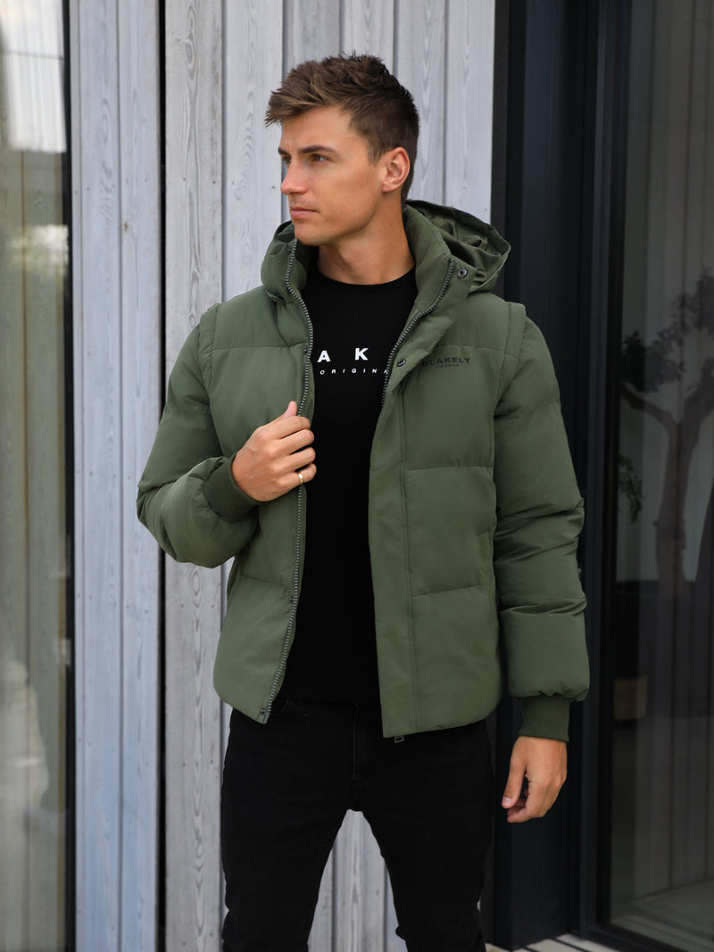 Ultimate Multiway Puffer Coat - Khaki Green