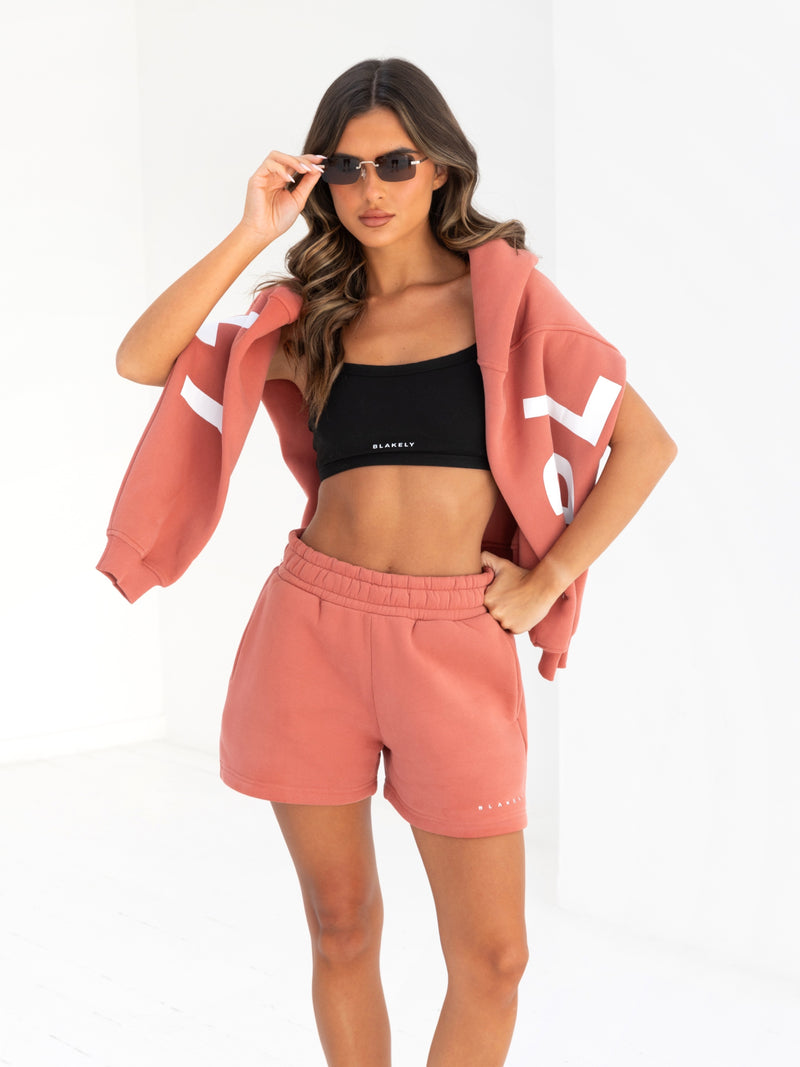 Isabel Jogger Shorts - Burnt Coral