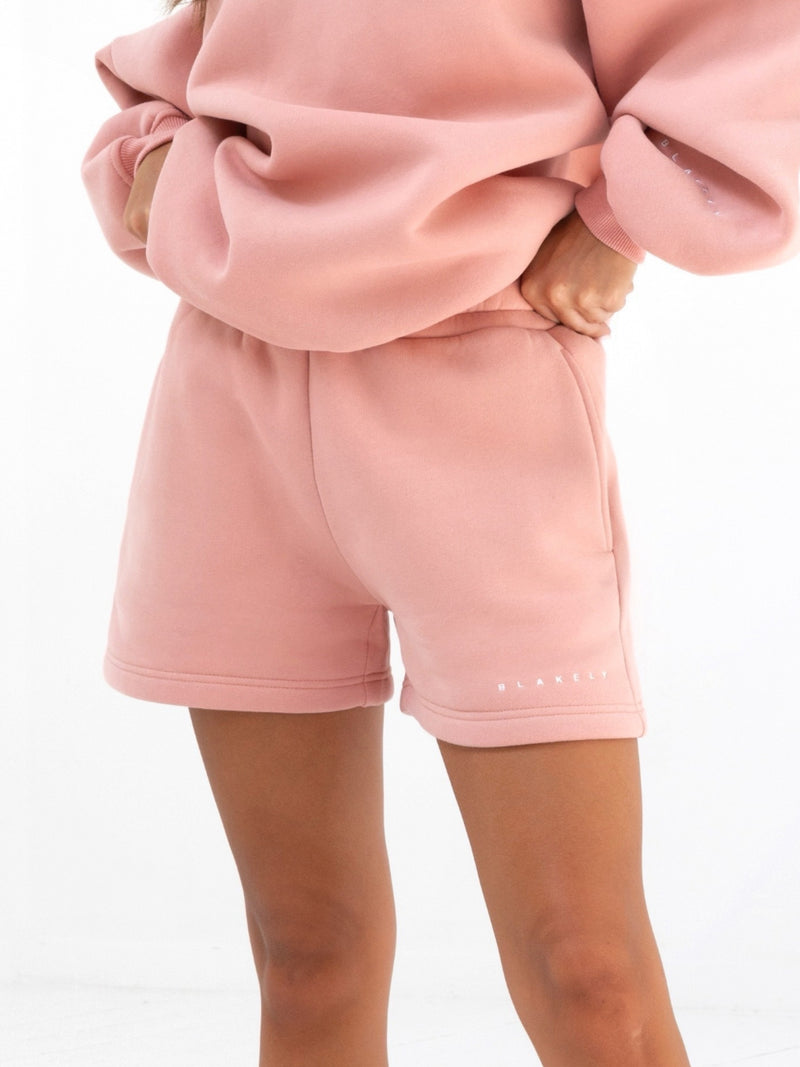 Isabel Jogger Shorts - Peach Pink