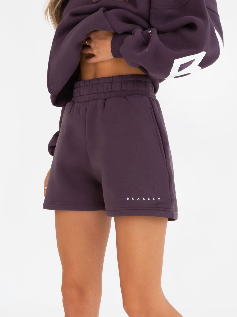 Isabel Jogger Shorts - Plum