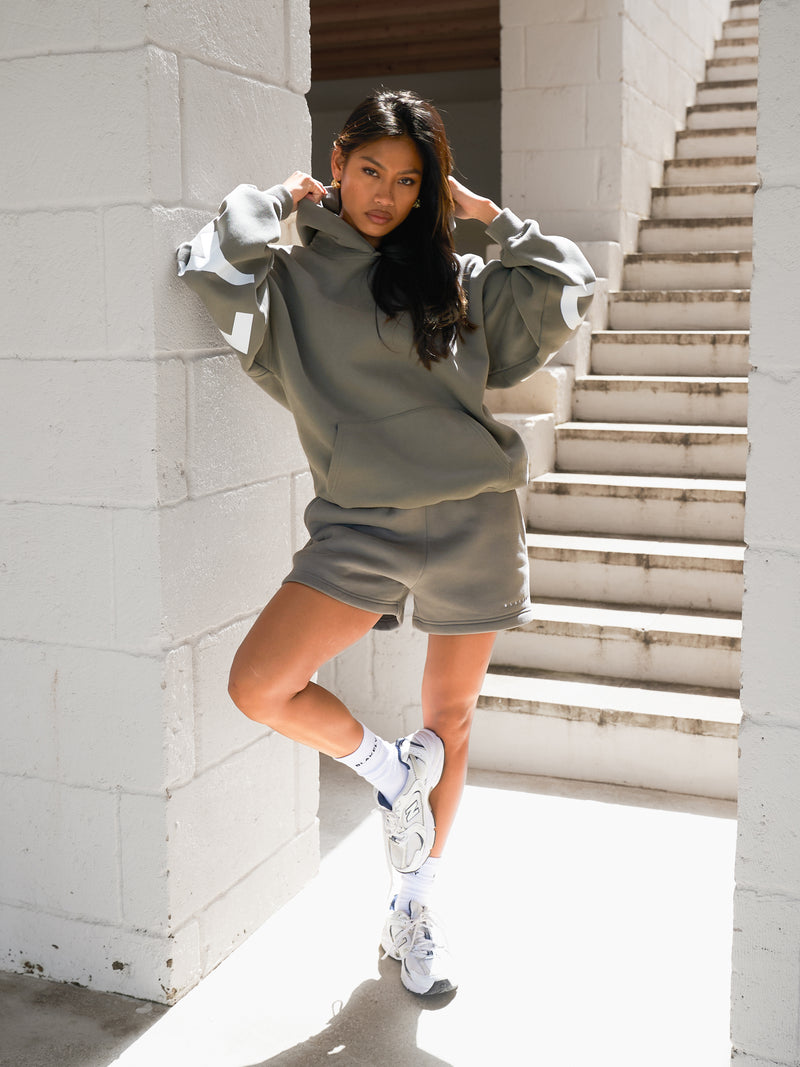 umbro×fekete gathered hoodie vest カーキ umbro×fekete】gathered hoodie vest / ギャザーフーディーベスト