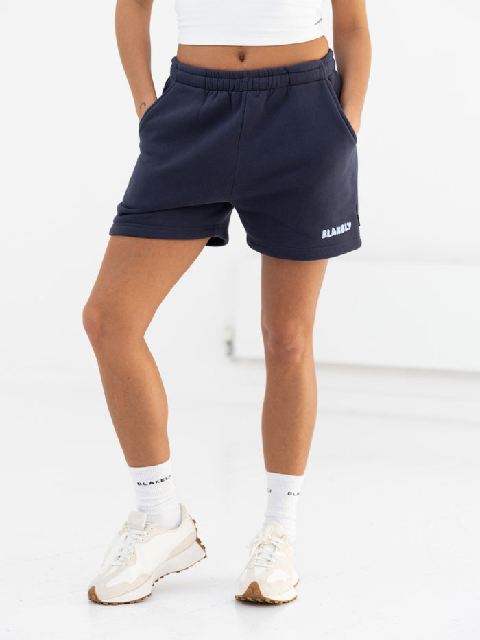 Cloud Print Jogger Shorts - True Navy