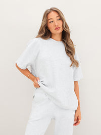 Blakely Basic Boxy Oversized T-Shirt - Marl White