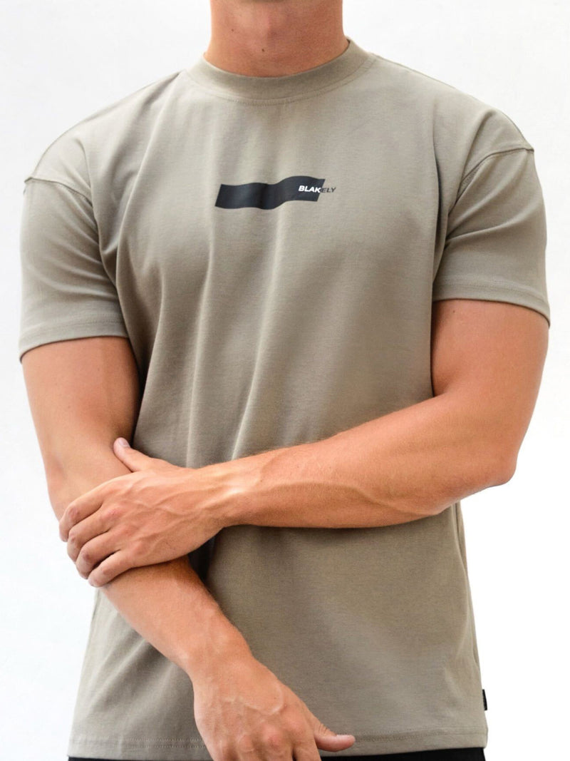 Kobe Italic Relaxed T-Shirt - Washed Khaki