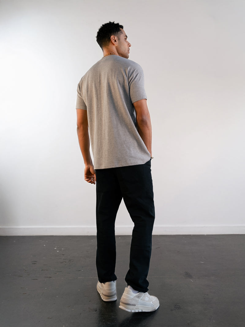 Label Relaxed T-Shirt - Marl Grey