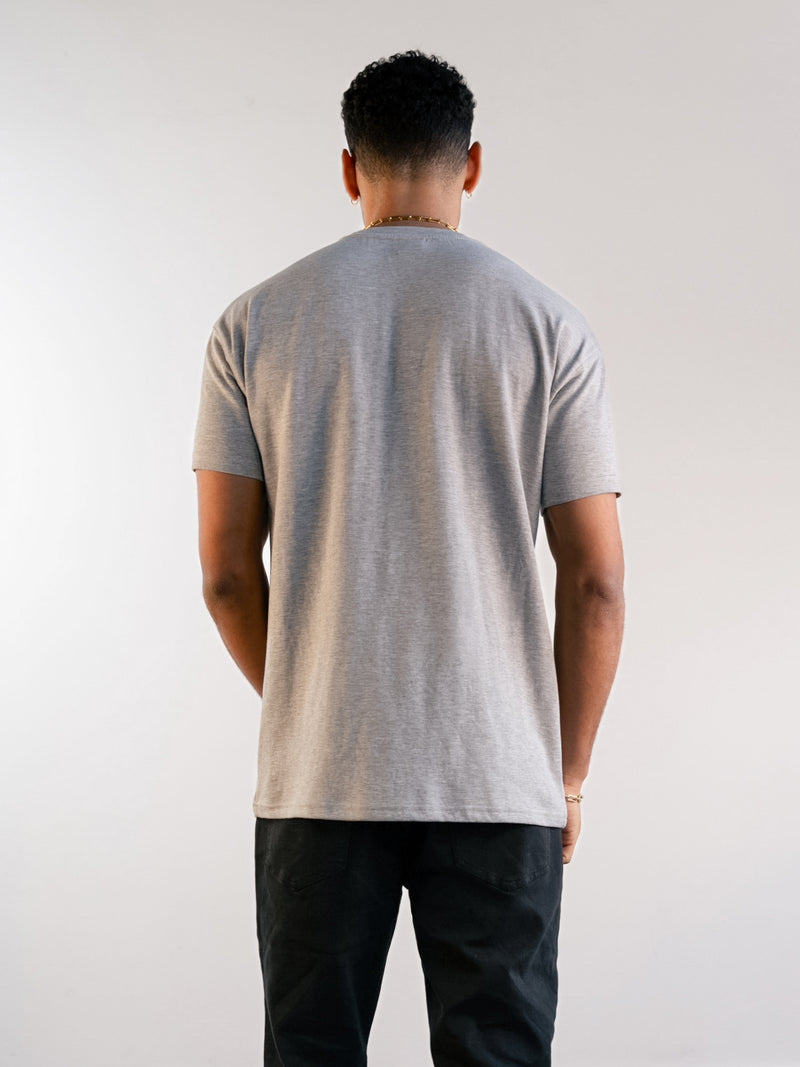 Label Relaxed T-Shirt - Marl Grey