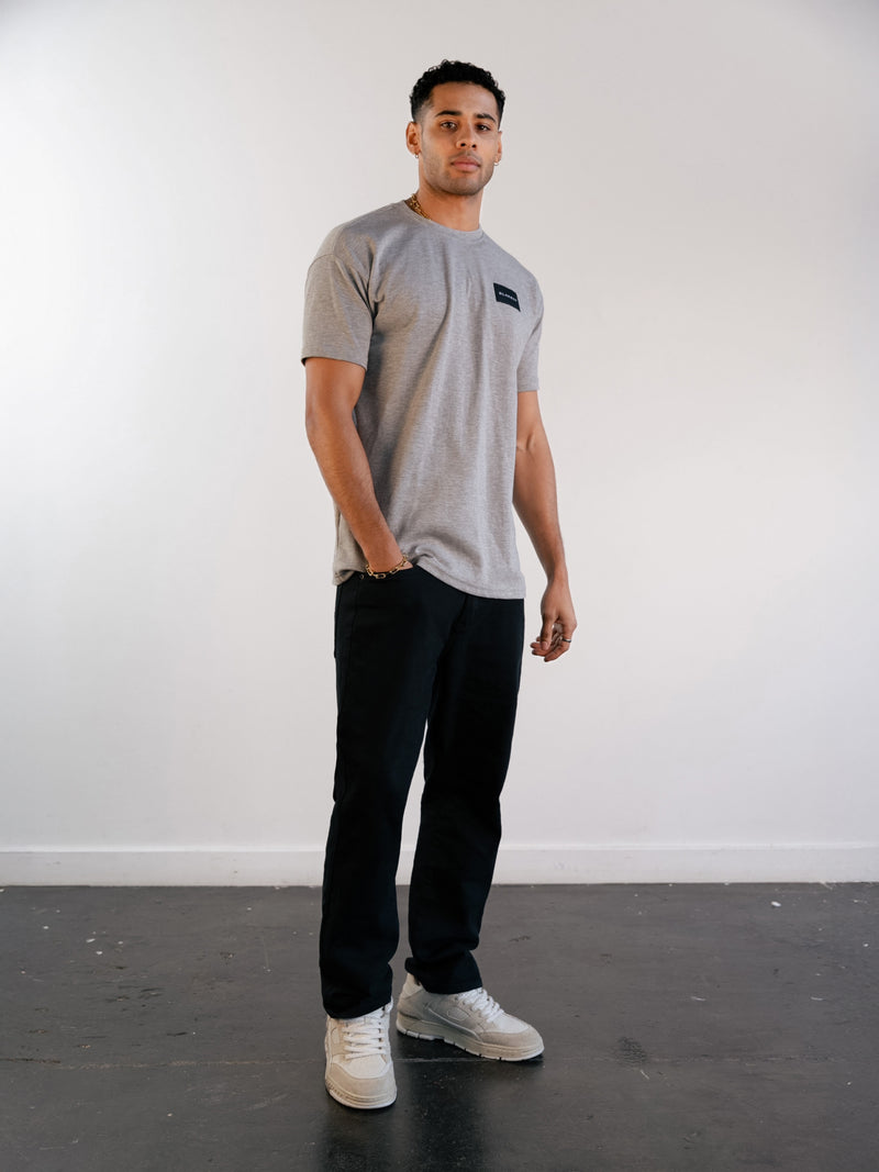 Label Relaxed T-Shirt - Marl Grey