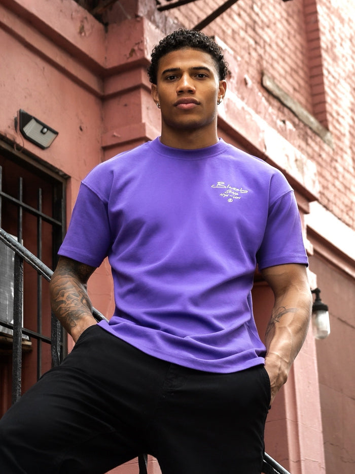 Soho Relaxed Script T-Shirt - Purple