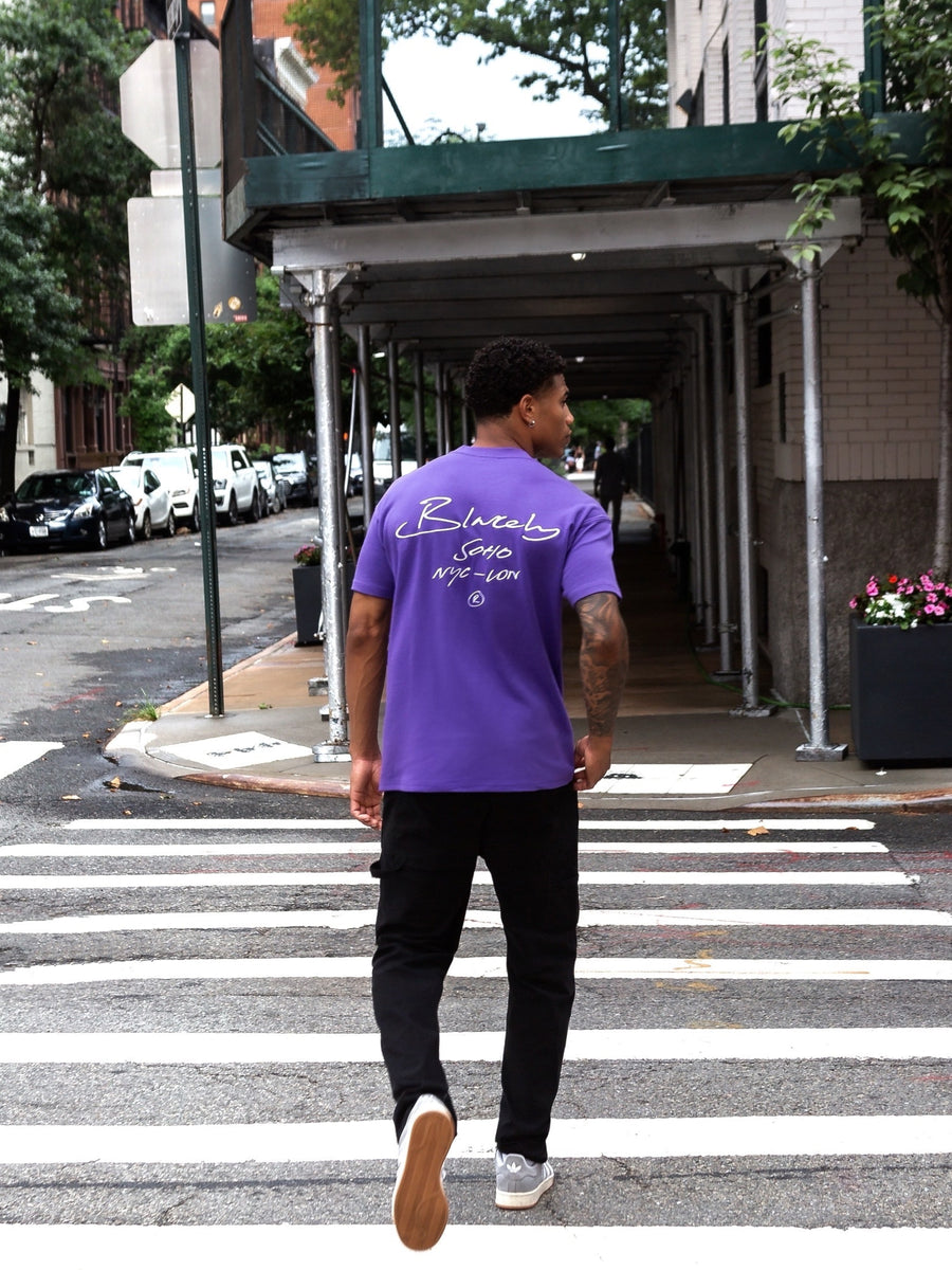 Soho Relaxed Script T-Shirt - Purple