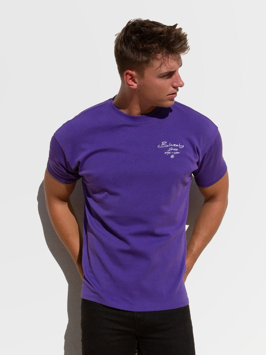 Soho Relaxed Script T-Shirt - Purple