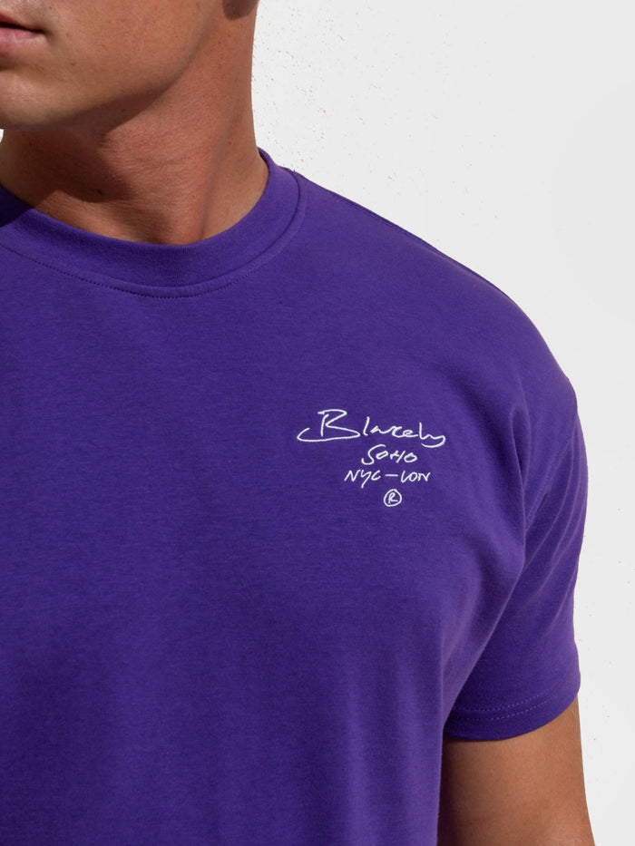 Soho Relaxed Script T-Shirt - Purple