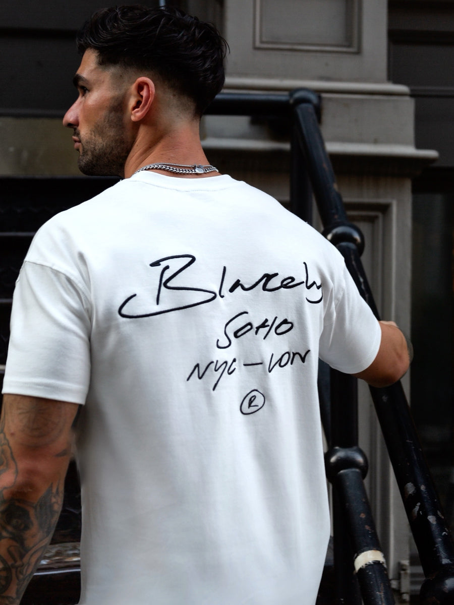 Soho Relaxed Script T-Shirt - White