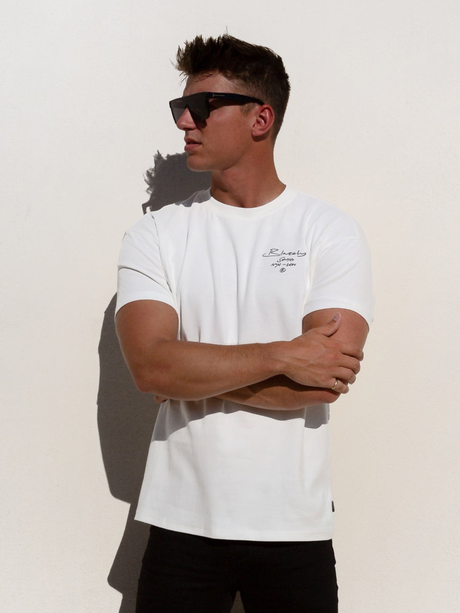 Soho Relaxed Script T-Shirt - White