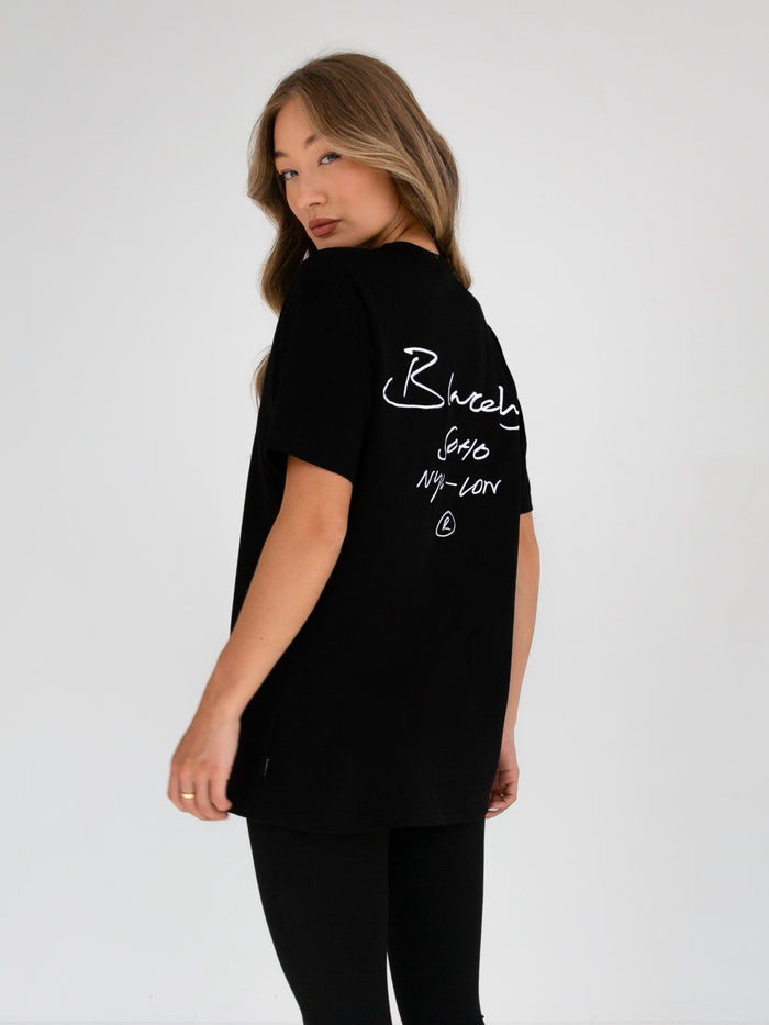 Soho Oversized Script T-Shirt - Black