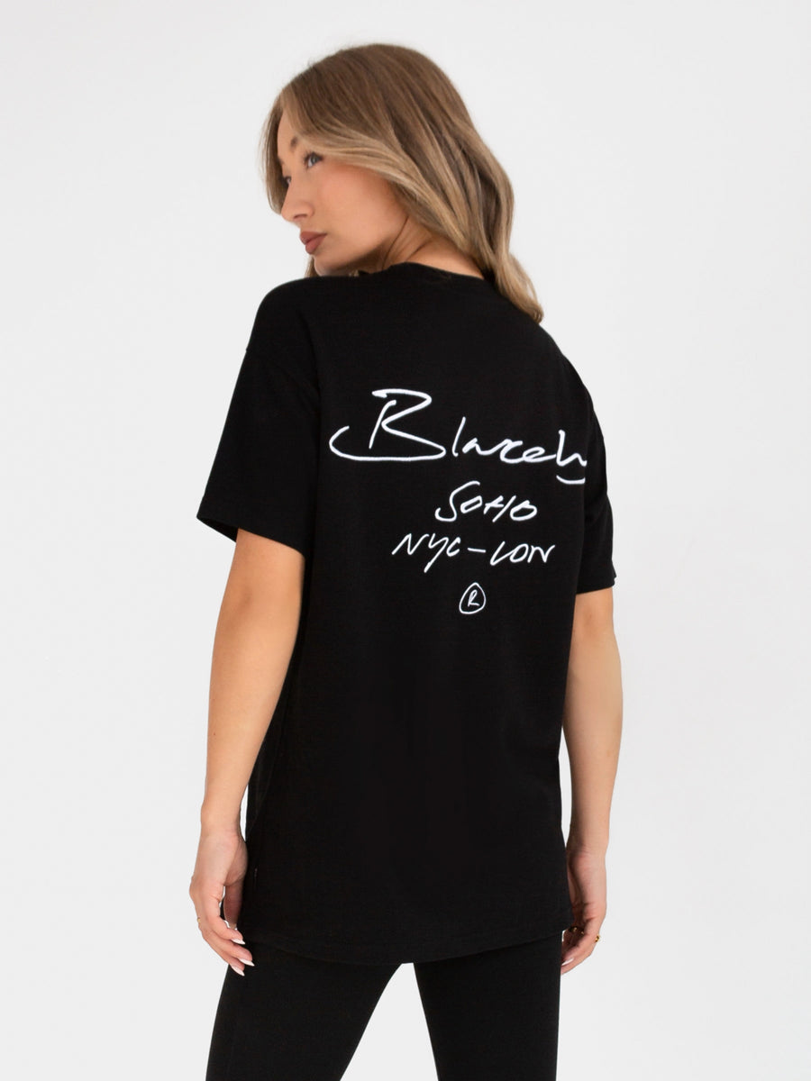 Soho Oversized Script T-Shirt - Black