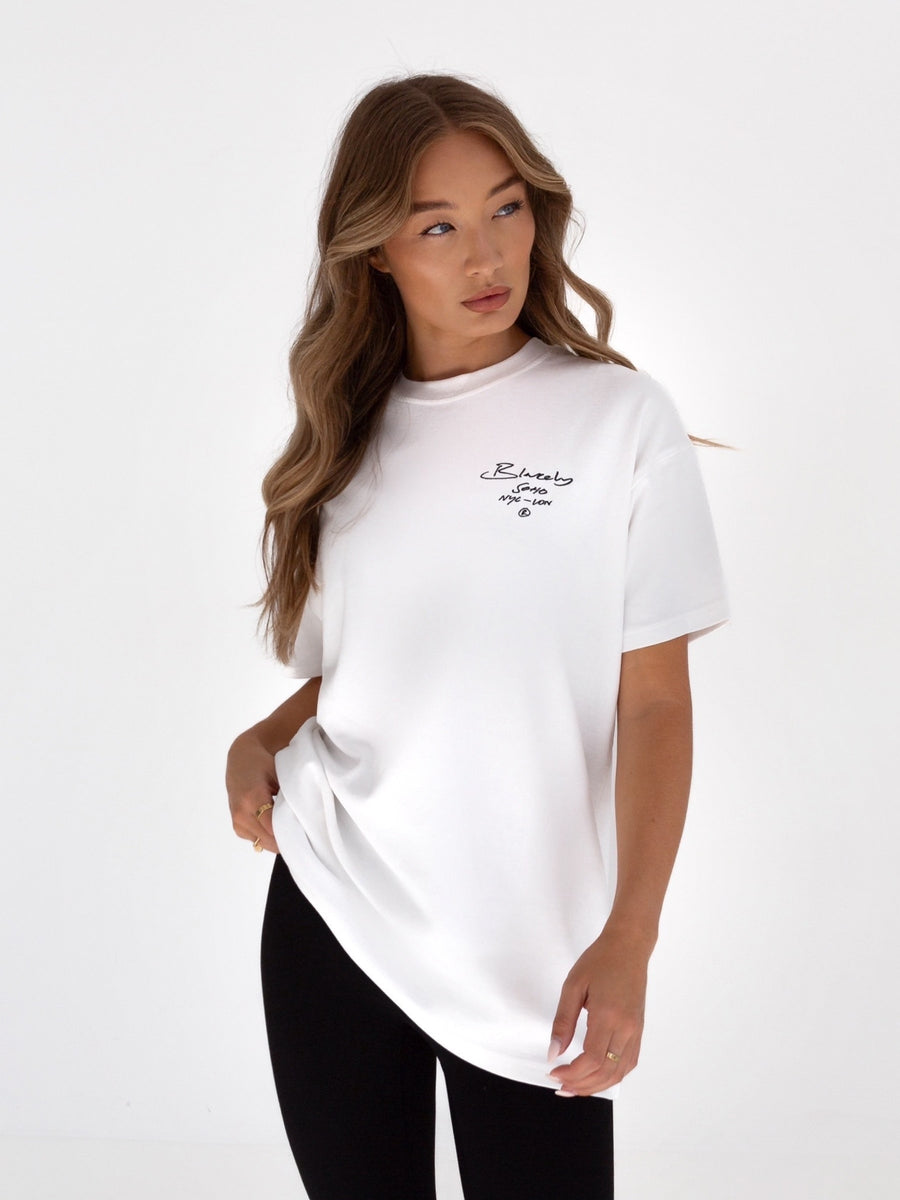 Soho Oversized Script T-Shirt - White