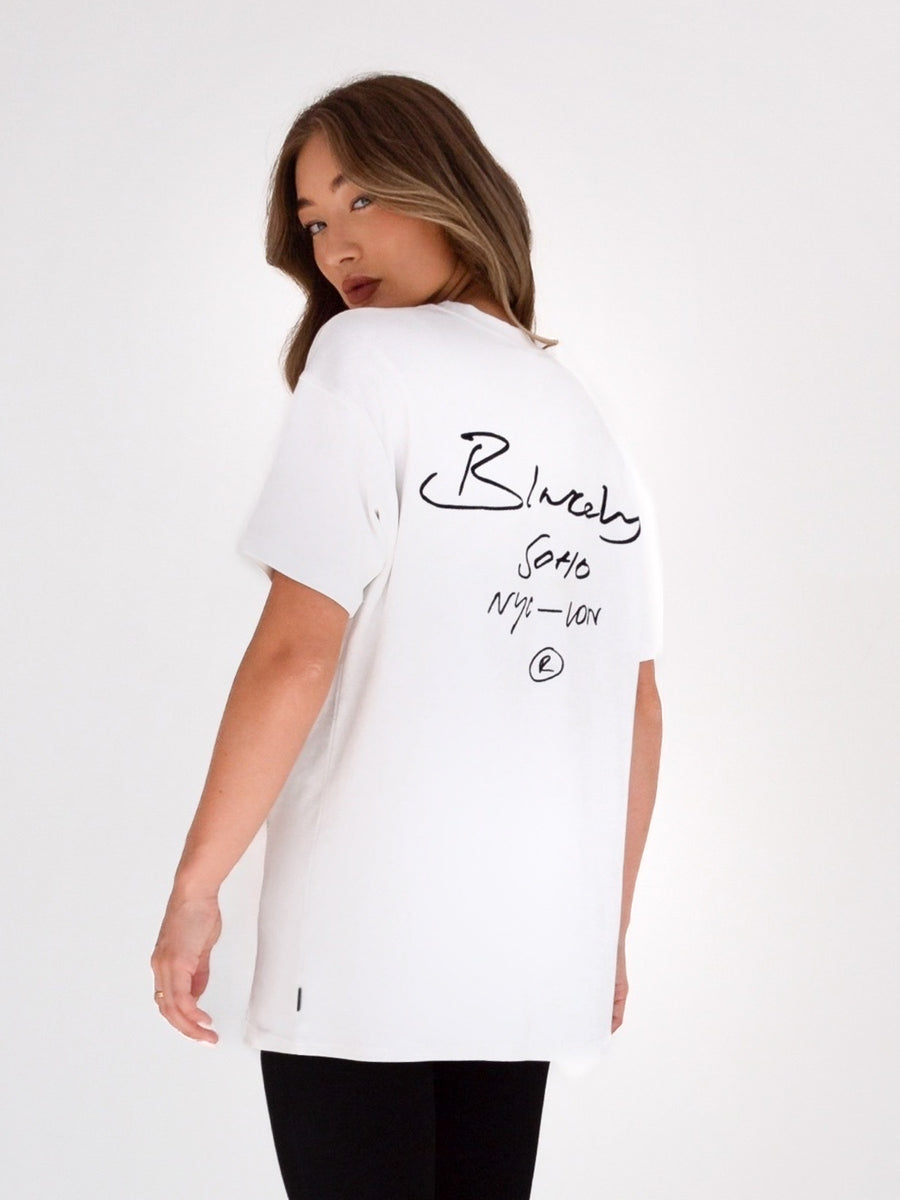 Soho Oversized Script T-Shirt - White