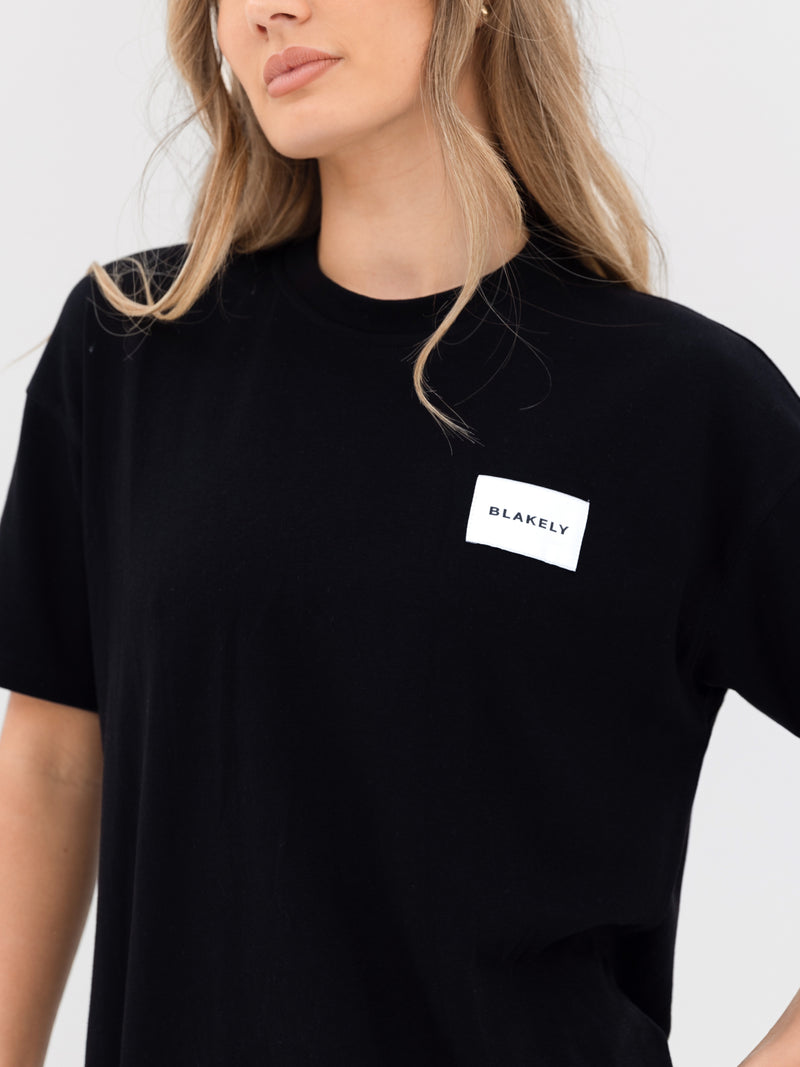 Label Oversized T-Shirt - Black