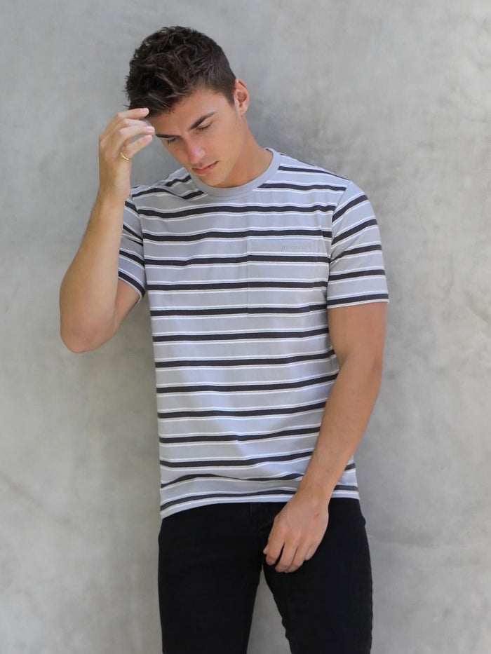 Alban Striped T-Shirt - Grey