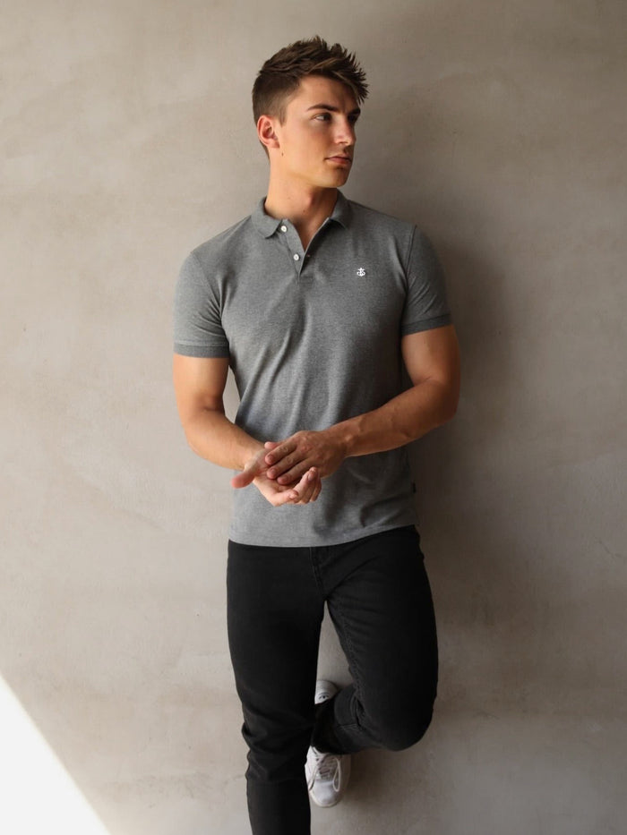 Burton Marl Polo Shirt - Grey