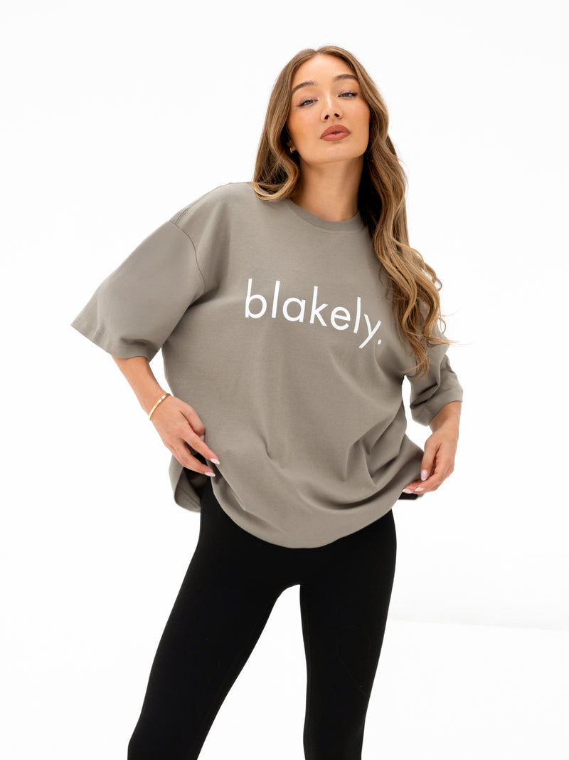 Logo Ultra Oversized T-Shirt - Washed Khaki
