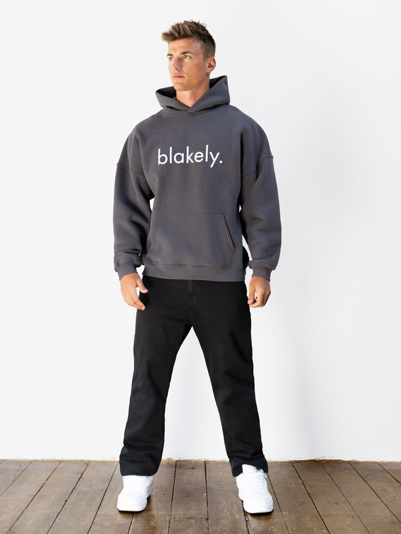 Logo Relaxed Hoodie - Charcoal