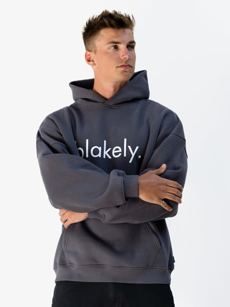 Logo Relaxed Hoodie - Charcoal