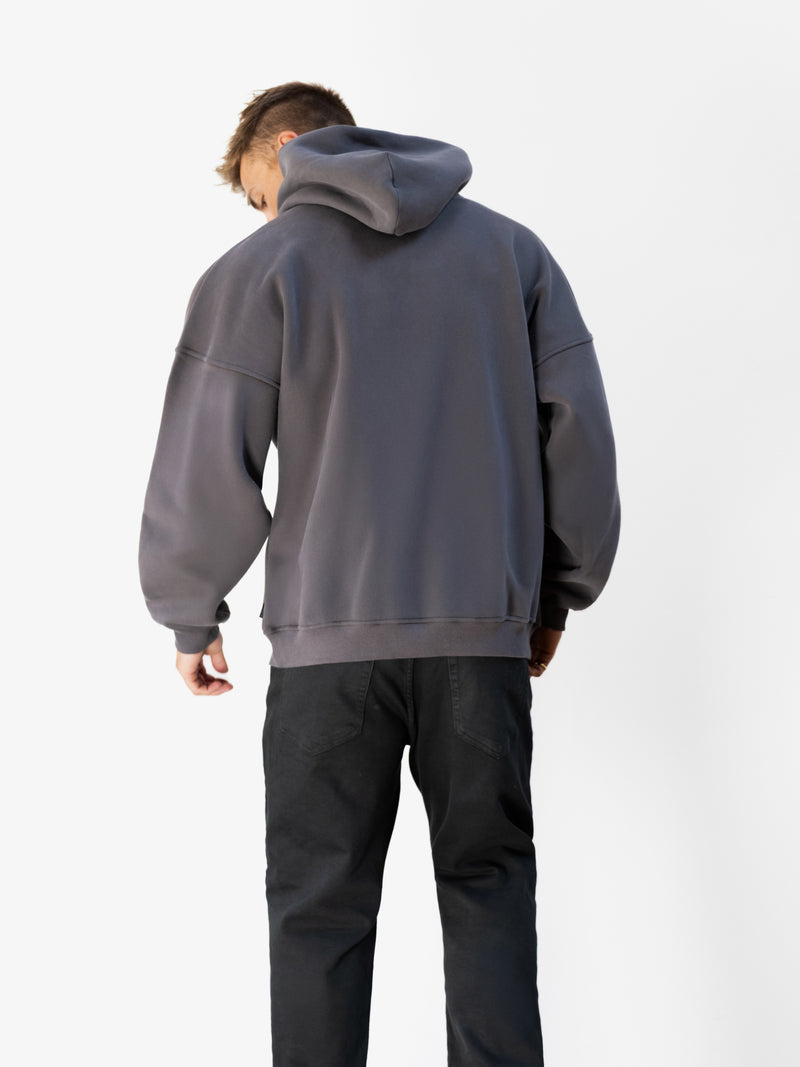 Logo Relaxed Hoodie - Charcoal
