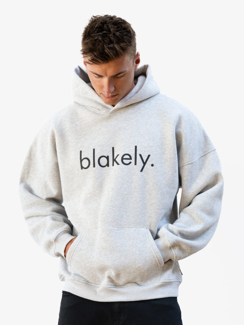 Logo Relaxed Hoodie - Marl Grey