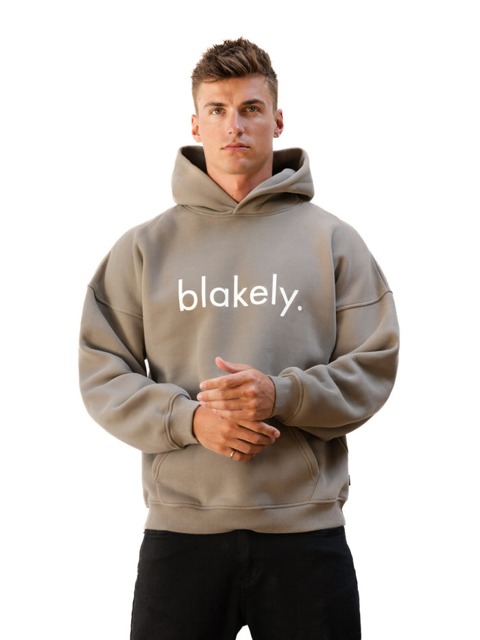 Logo Relaxed Hoodie - Washed Khaki